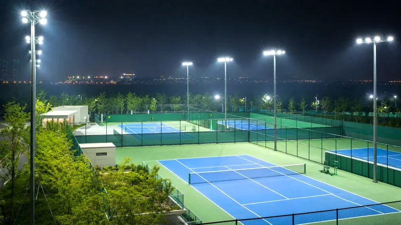 网球场防眩照明案例图片